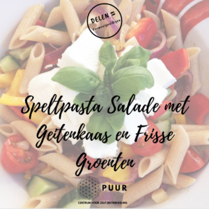 Speltpasta Salade met Geitenkaas en Frisse Groenten